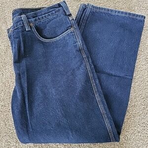 Duluth Trading‎ Co Mens 40x32 Dark Wash Straight Leg Denim Jeans USA Made
